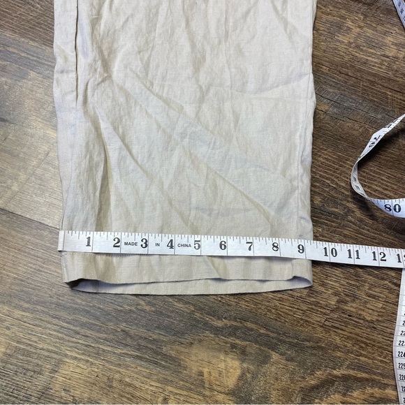 Quince 100% Linen Pants Womens Size XL Beige Pull On Elastic Cropped Tapered - Picture 6 of 11